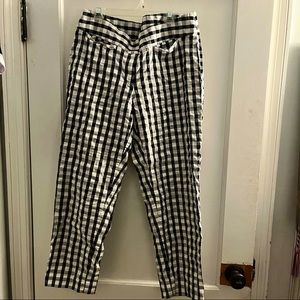 Loft black and white gingham crop work trousers